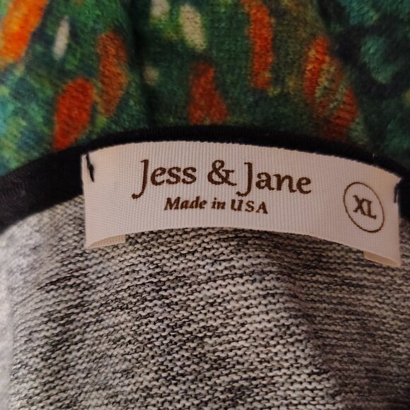 Jess & Jane Iris Impressionist Pocket Tunic Top XL - Artsy Cottage Lagenlook - Picture 4 of 4